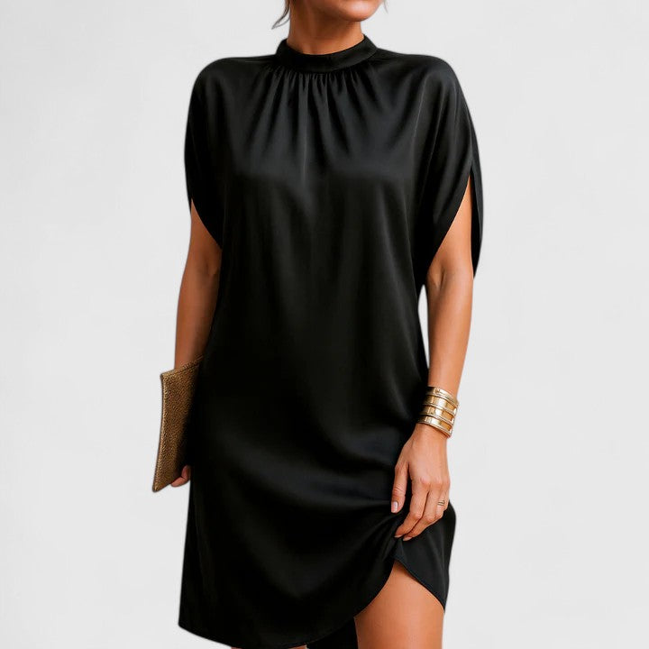 Abryelle – Draped High-Neck Dress