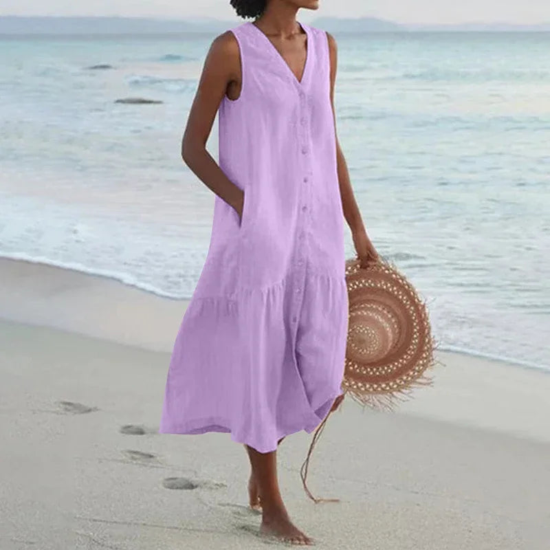 Selene | Belted A-Line Midi Dress