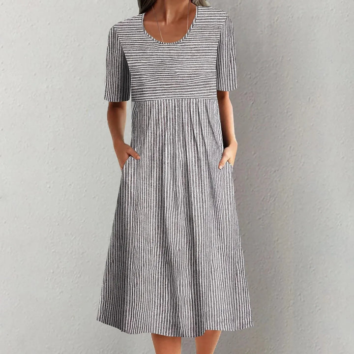 Adelise – Pleated Wrap Midi Dress