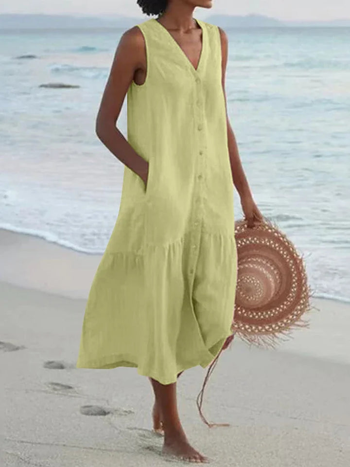 Selene | Belted A-Line Midi Dress