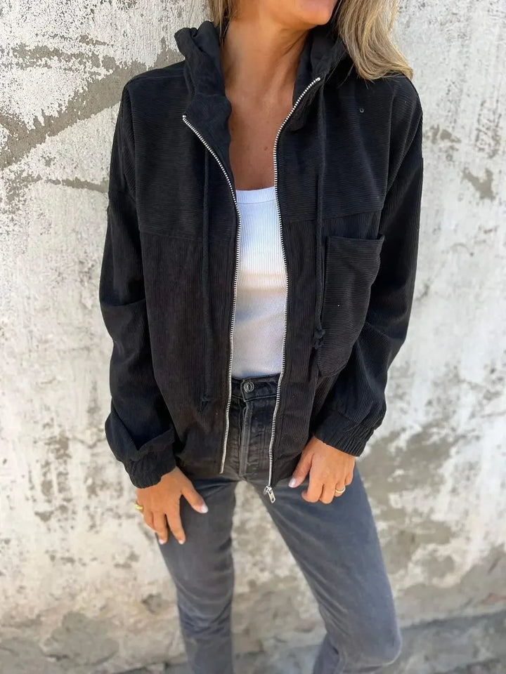 Elara | Lightweight Corduroy Zip Jacket